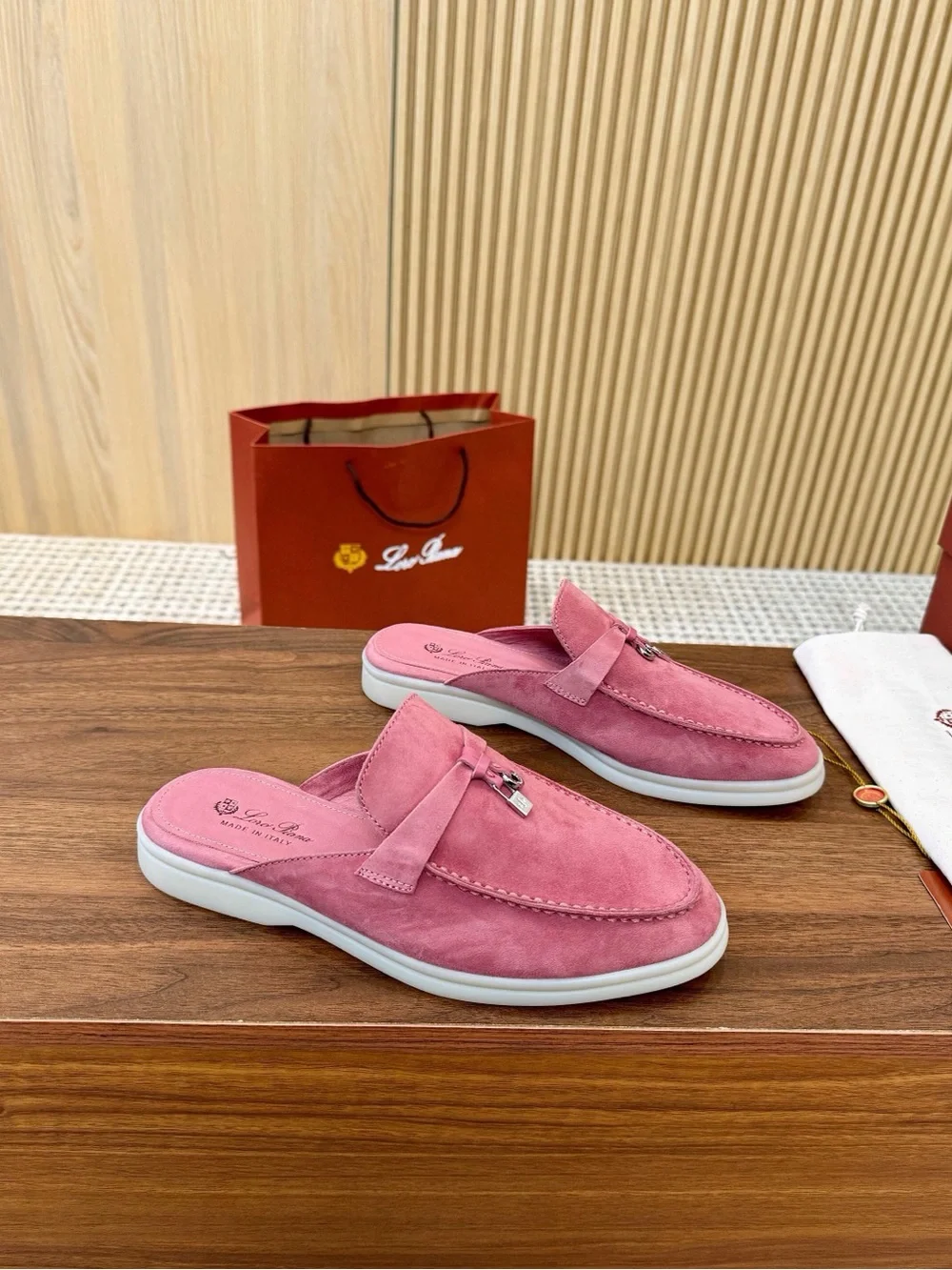 Pink Suede Women’s Slip-On Loafers